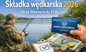 Jak opłacić kartę wędkarską 2026? Wędkarz z kartą, pieniędzmi i potwierdzeniem płatności nad wodą.