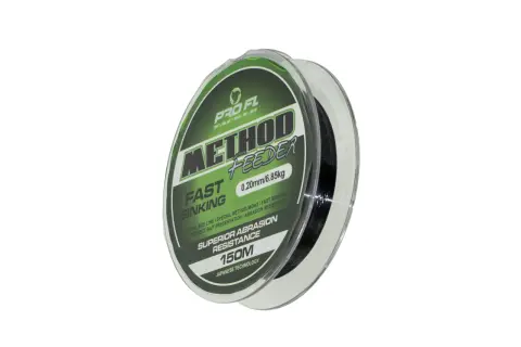 Nawój żyłki Pro FL Method Feeder 0.20mm, 6.85kg. Szybko tonąca, odporna na przetarcia – najlepsza żyłka do method feeder.