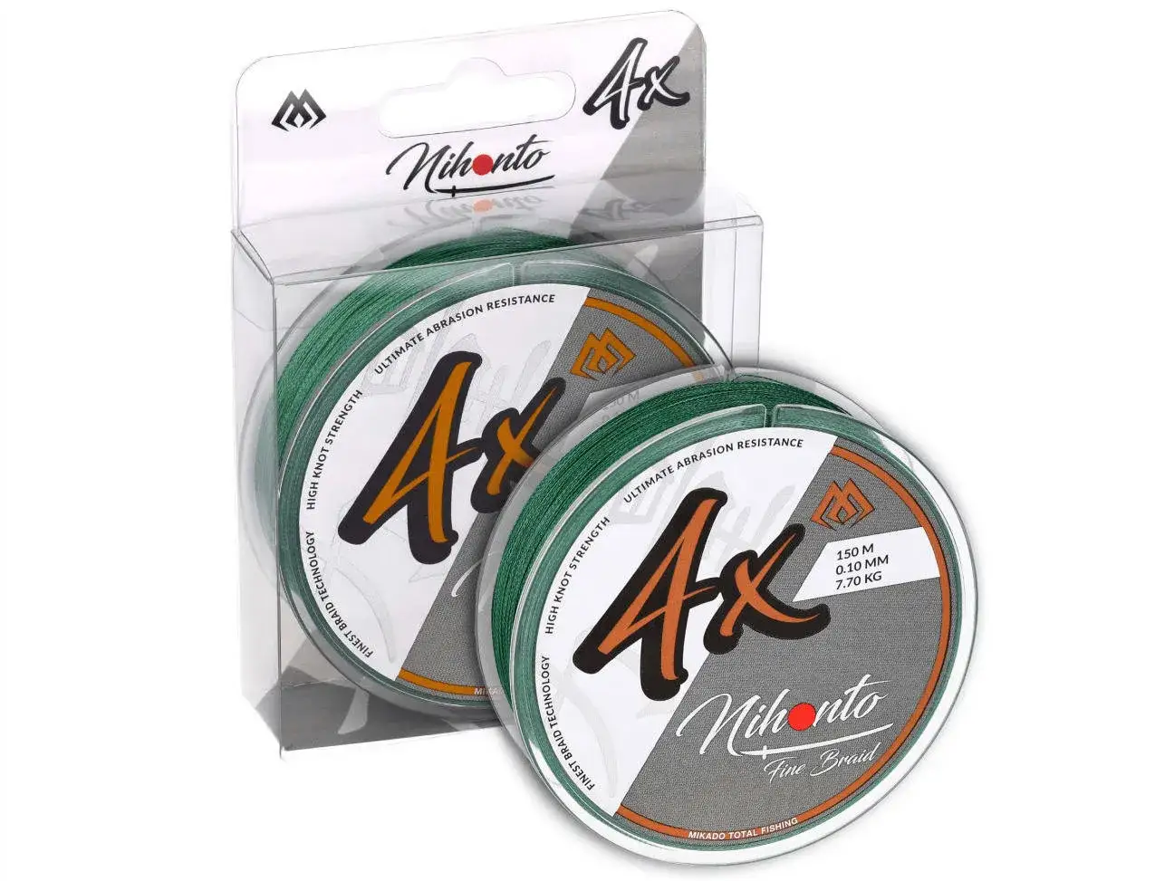 Zielona plecionka Mikado Nihonto Ax 4x, 150m, 0.10mm, 7.70kg. Idealna jaka plecionka na spinning, odporna na przetarcia i z mocnym węzłem.